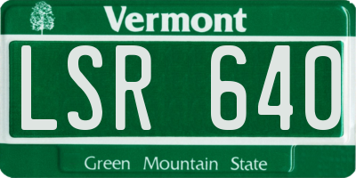 VT license plate LSR640