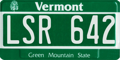 VT license plate LSR642
