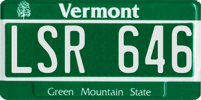 VT license plate LSR646