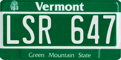 VT license plate LSR647