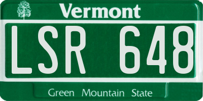VT license plate LSR648