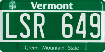 VT license plate LSR649