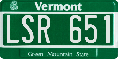VT license plate LSR651