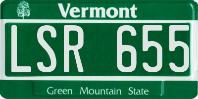 VT license plate LSR655