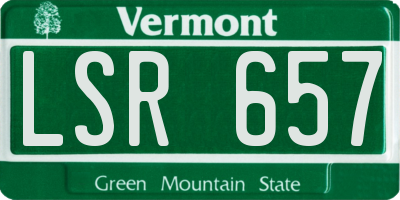VT license plate LSR657