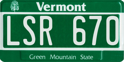 VT license plate LSR670