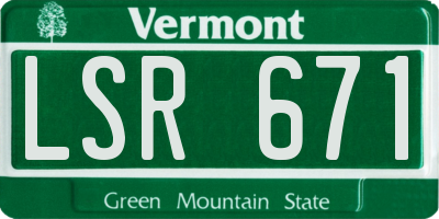 VT license plate LSR671