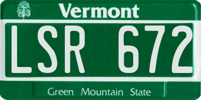 VT license plate LSR672