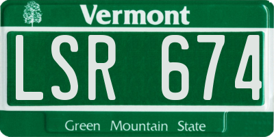 VT license plate LSR674