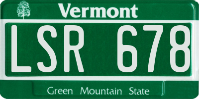 VT license plate LSR678