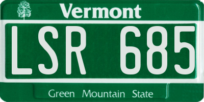 VT license plate LSR685