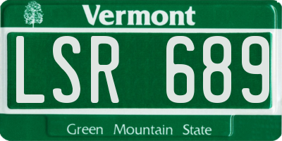 VT license plate LSR689