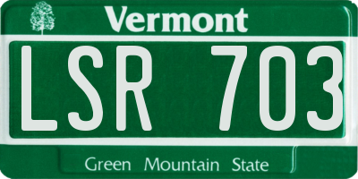 VT license plate LSR703