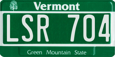 VT license plate LSR704