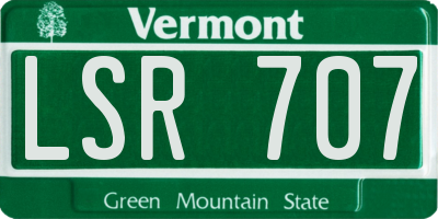 VT license plate LSR707