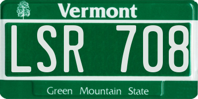 VT license plate LSR708