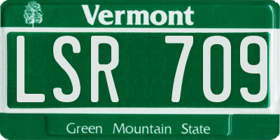 VT license plate LSR709