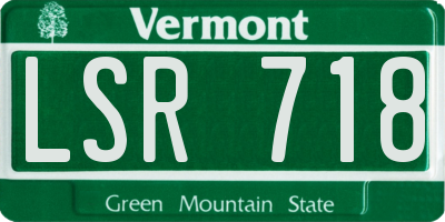 VT license plate LSR718