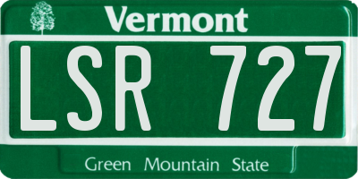 VT license plate LSR727