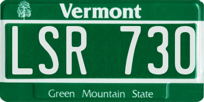 VT license plate LSR730