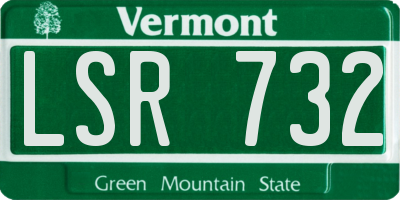 VT license plate LSR732
