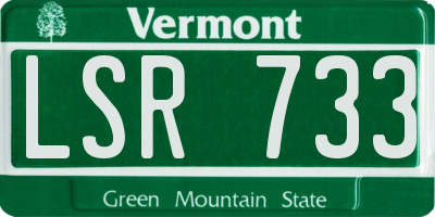 VT license plate LSR733