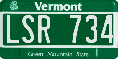 VT license plate LSR734