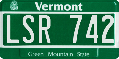 VT license plate LSR742
