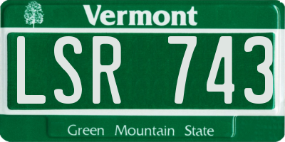 VT license plate LSR743