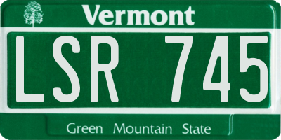 VT license plate LSR745
