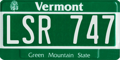 VT license plate LSR747