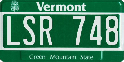 VT license plate LSR748
