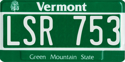 VT license plate LSR753