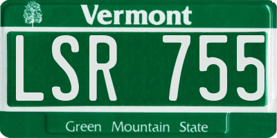 VT license plate LSR755
