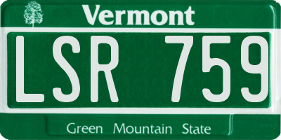 VT license plate LSR759
