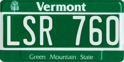 VT license plate LSR760