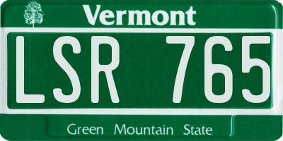 VT license plate LSR765