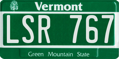 VT license plate LSR767