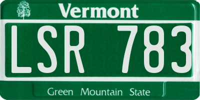 VT license plate LSR783