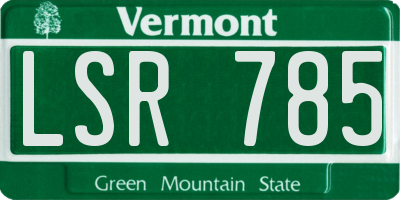 VT license plate LSR785