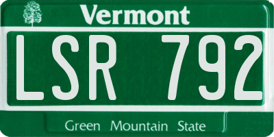 VT license plate LSR792