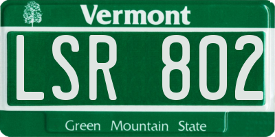 VT license plate LSR802