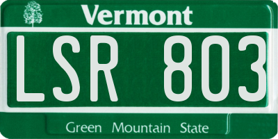 VT license plate LSR803