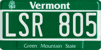 VT license plate LSR805