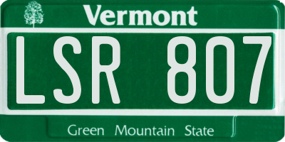 VT license plate LSR807