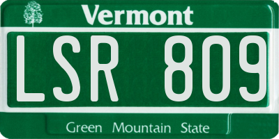VT license plate LSR809