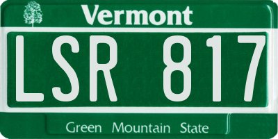 VT license plate LSR817