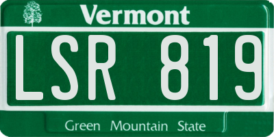 VT license plate LSR819