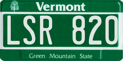 VT license plate LSR820