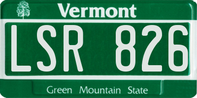 VT license plate LSR826